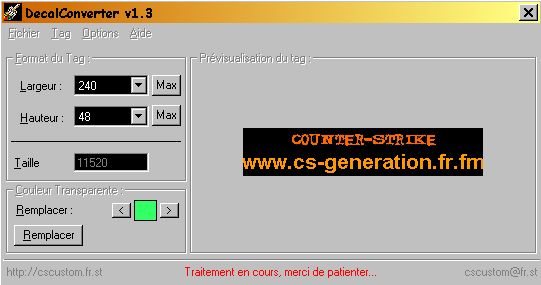 Je change la couleur transparente